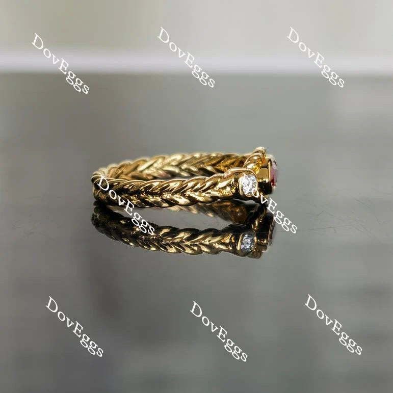 Lab Diamond Ring with GHI Color Accents (Moissanite/LGD) in 10K/14K Gold or Platinum | DovEggs