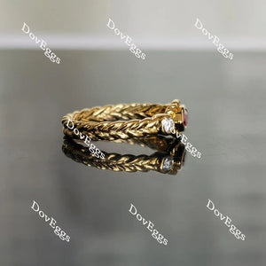 Lab Diamond Ring with GHI Color Accents (Moissanite/LGD) in 10K/14K Gold or Platinum | DovEggs