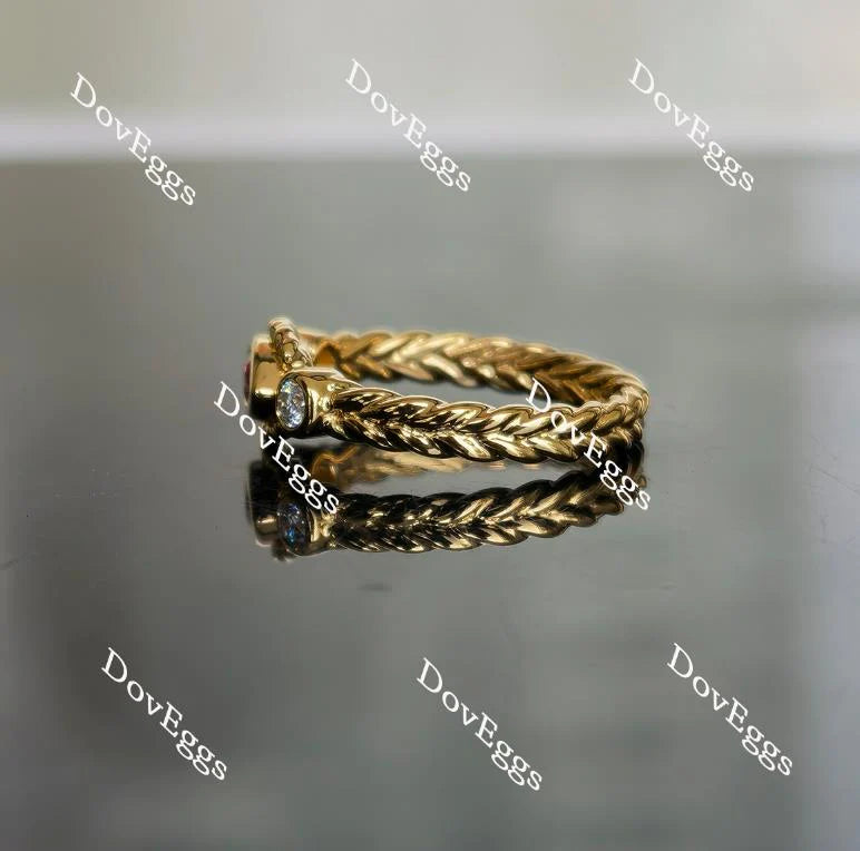 Lab Diamond Ring with GHI Color Accents (Moissanite/LGD) in 10K/14K Gold or Platinum | DovEggs