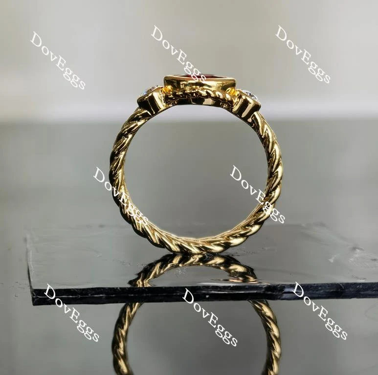 Lab Diamond Ring with GHI Color Accents (Moissanite/LGD) in 10K/14K Gold or Platinum | DovEggs
