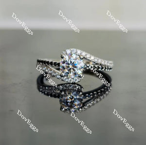 Lab Diamond Ring with Pave Accents (Moissanite/LGD) in 10K/14K Gold or Platinum | DovEggs