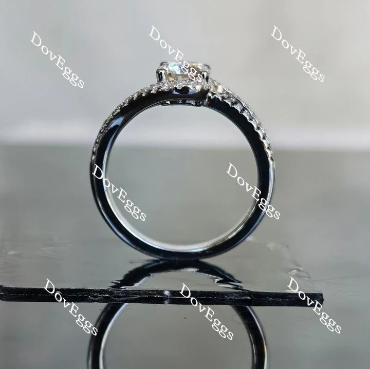Lab Diamond Ring with Pave Accents (Moissanite/LGD) in 10K/14K Gold or Platinum | DovEggs