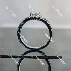 Lab Diamond Ring with Pave Accents (Moissanite/LGD) in 10K/14K Gold or Platinum | DovEggs