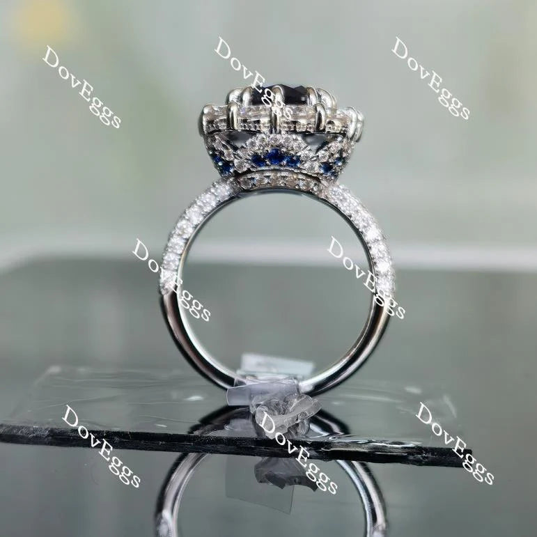 Lab Diamond Ring with Pave Accents (Moissanite/LGD) in 10K/14K Gold or Platinum | DovEggs