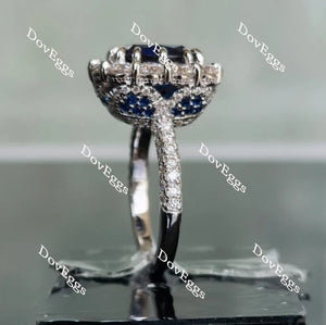 Lab Diamond Ring with Pave Accents (Moissanite/LGD) in 10K/14K Gold or Platinum | DovEggs