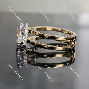 Lab Diamond Ring with Pave Accents (Moissanite/LGD) in 10K/14K Gold or Platinum | DovEggs