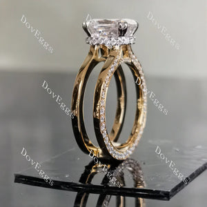 Lab Diamond Ring with Pave Accents (Moissanite/LGD) in 10K/14K Gold or Platinum | DovEggs