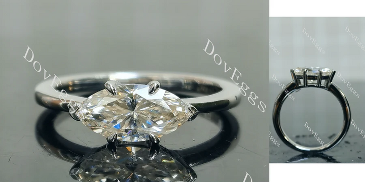 Solitaire setting custom lab diamond engagement ring | DovEggs