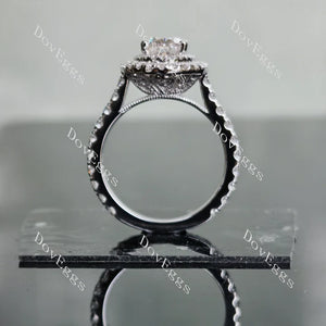 Vintage oval pave moissnaite engagement ring|Doveggs 