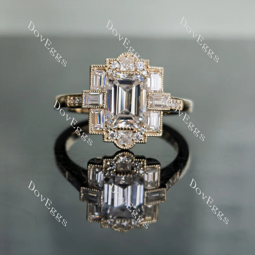 Lab Diamond Ring with GHI Color Accents (Moissanite/LGD) in 10K/14K Gold or Platinum | DovEggs
