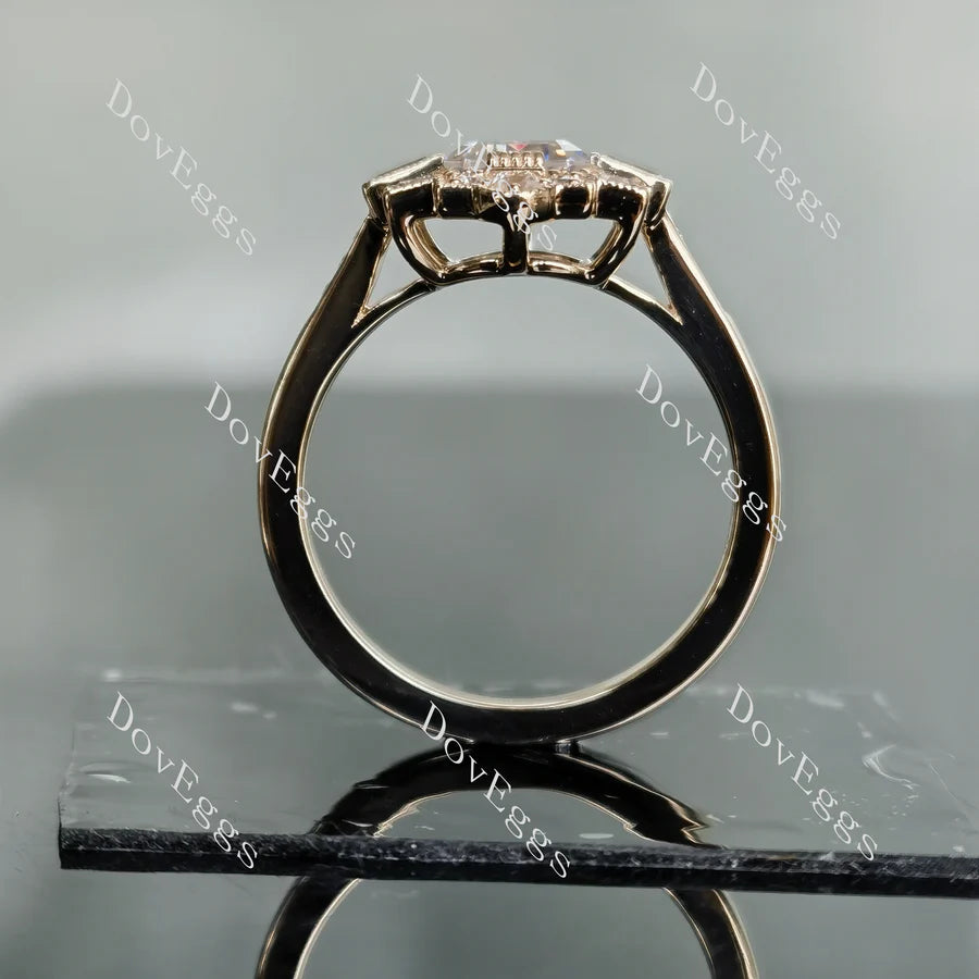 Lab Diamond Ring with GHI Color Accents (Moissanite/LGD) in 10K/14K Gold or Platinum | DovEggs