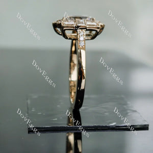 Lab Diamond Ring with GHI Color Accents (Moissanite/LGD) in 10K/14K Gold or Platinum | DovEggs