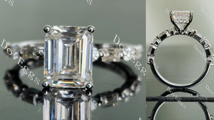 Half eternity pave engagement ring only semi-mount only(Exclusively to DovEggs Stones) - DovEggs-Seattle