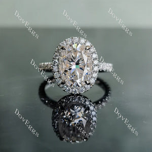 Doveggs oval halo moissanite engagement ring