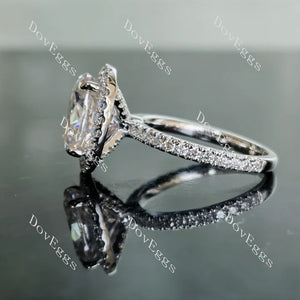 Pave 3/4 eternity moissanite or lab diamond stones engagement ring|Doveggs