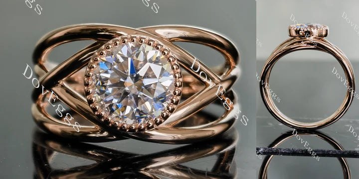 Bezel split shank ethical lab diamond Engagement Ring | DovEggs