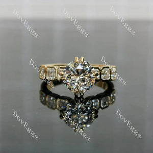 Platinum bezel  setting lab diamond Engagement Ring | DovEggs