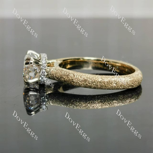 10k yellow gold textured moissanite ring|Doveggs