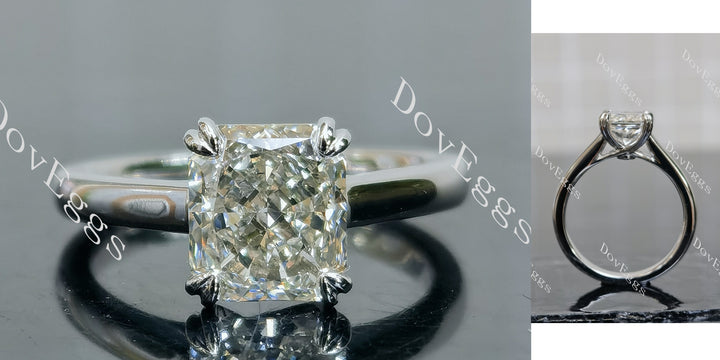 Radiant lab diamond engagement ring main view| Doveggs
