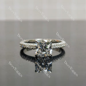 cushion cut moissanite engagement ring Front view