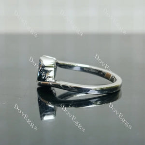 Doveggs bezel two stones engagement ring only semi-mount only(Exclusively to DovEggs Stones)