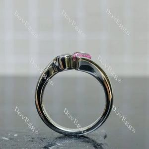 Doveggs bezel two stones engagement ring only semi-mount only(Exclusively to DovEggs Stones)