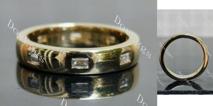 Baguette full eternity lab grown diamond wedding band main view| Doveggs