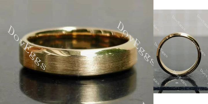 Plain atin finish effect wedding band main view| Doveggs