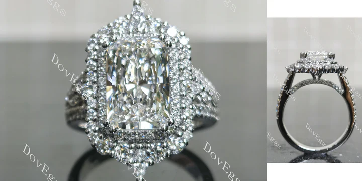 Lab Diamond Ring with GHI Color Accents (Moissanite/LGD) in 10K/14K Gold or Platinum | DovEggs