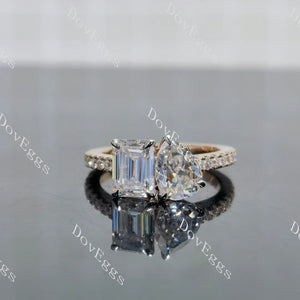 Lab Diamond Ring with Round Accents (Moissanite/LGD) in 10K/14K Gold or Platinum | DovEggs