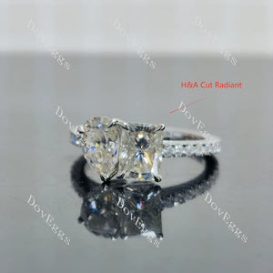 Lab Diamond Ring with Round Accents (Moissanite/LGD) in 10K/14K Gold or Platinum | DovEggs