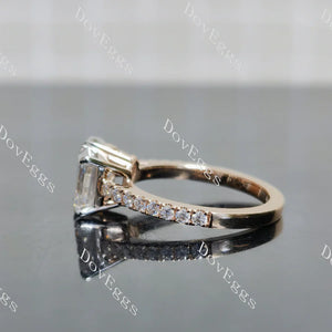Lab Diamond Ring with Round Accents (Moissanite/LGD) in 10K/14K Gold or Platinum | DovEggs