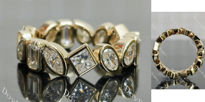 Full eternity multiple mixed shaped lab grown diamond wedding band main view|Doveggs
