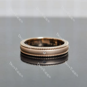 Round moissanite matt effect wedding band-4mm band width| DovEggs