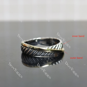 Doveggs two-tone plain wedding band