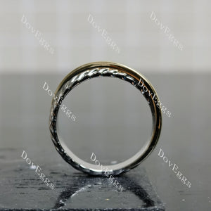 Two-tone plain wedding band|Doveggs