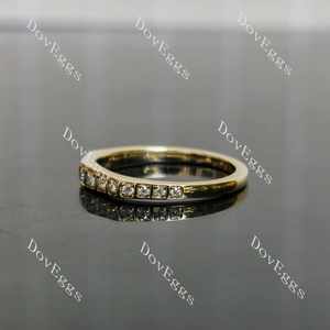 Round small moissanite/lab grown diamond wedding band|Doveggs