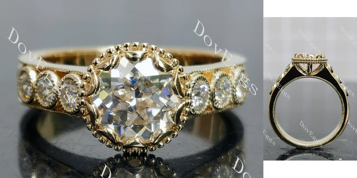 Lab Diamond Ring with GHI Color Accents (Moissanite/LGD) in 10K/14K Gold or Platinum | DovEggs