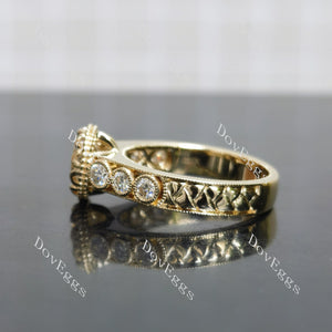 Lab Diamond Ring with GHI Color Accents (Moissanite/LGD) in 10K/14K Gold or Platinum | DovEggs
