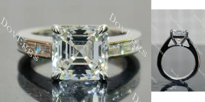 Lab Diamond Ring with GHI Color Accents (Moissanite/LGD) in 10K/14K Gold or Platinum | DovEggs