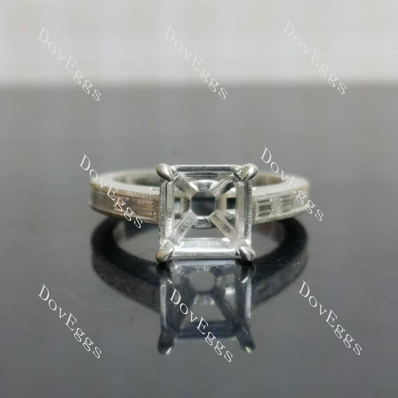 Lab Diamond Ring with GHI Color Accents (Moissanite/LGD) in 10K/14K Gold or Platinum | DovEggs