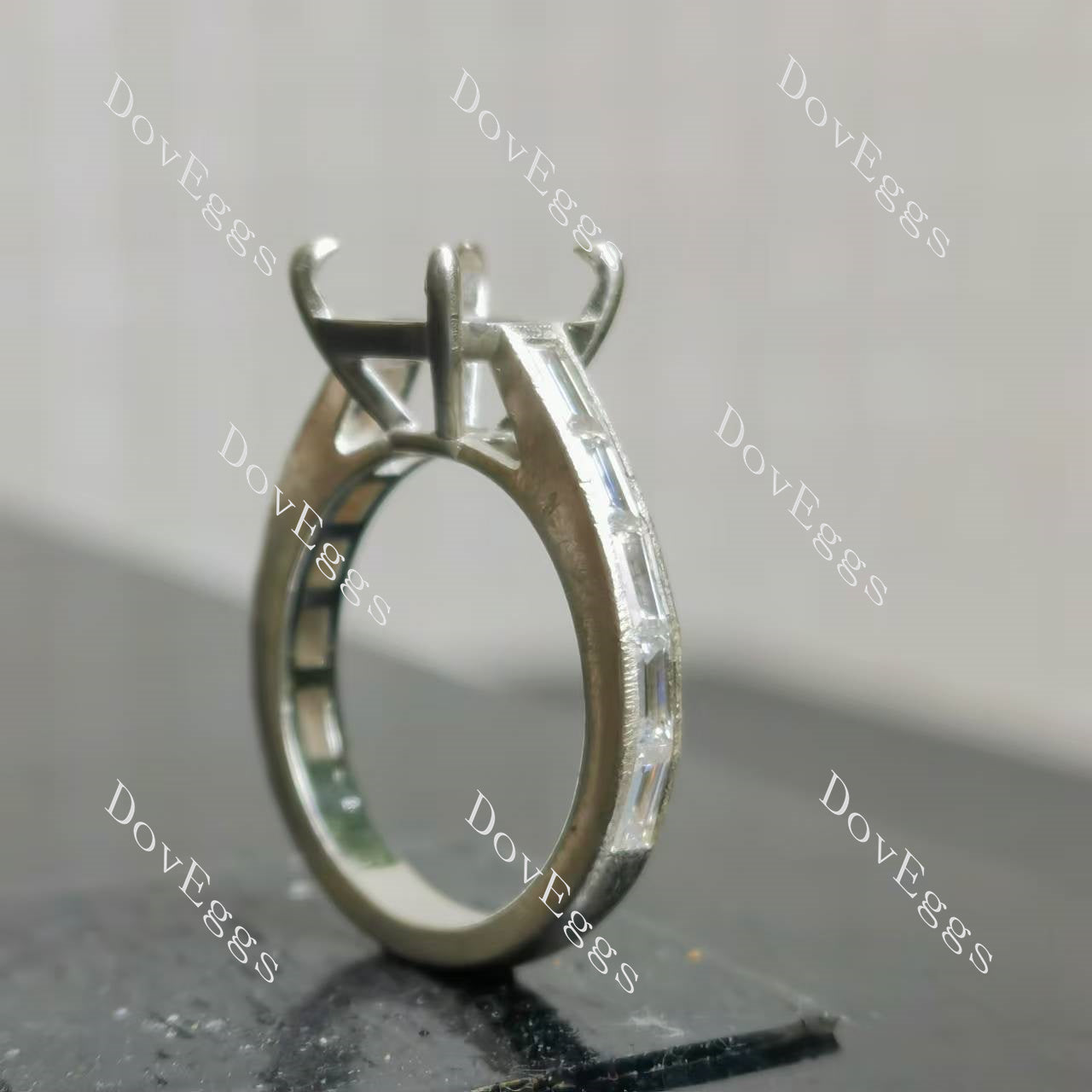 Lab Diamond Ring with GHI Color Accents (Moissanite/LGD) in 10K/14K Gold or Platinum | DovEggs