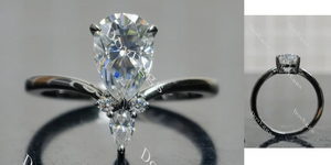 Lab Diamond Ring with GHI Color Accents (Moissanite/LGD) in 10K/14K Gold or Platinum | DovEggs