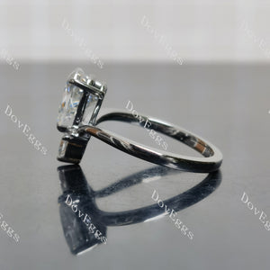 Art deco plated with black rhodium engagement ring|Doveggs