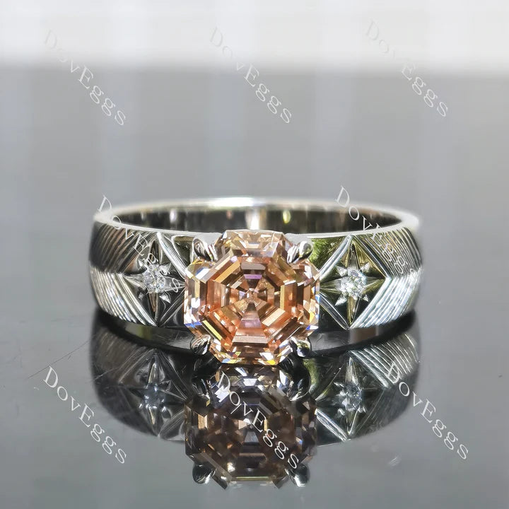 Lab Diamond Ring with Custom Accents (Moissanite/LGD/Gemstone) in 10K/14K/18K Gold or Platinum | DovEggs