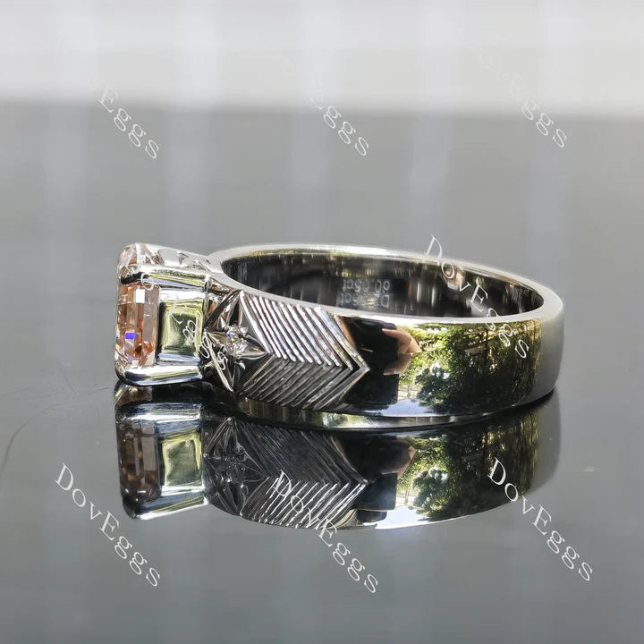 Lab Diamond Ring with Custom Accents (Moissanite/LGD/Gemstone) in 10K/14K/18K Gold or Platinum | DovEggs