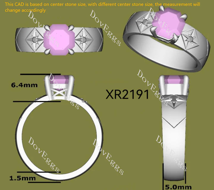 Lab Diamond Ring with Custom Accents (Moissanite/LGD/Gemstone) in 10K/14K/18K Gold or Platinum | DovEggs