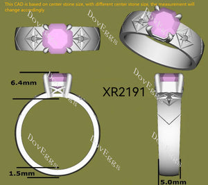 Lab Diamond Ring with Custom Accents (Moissanite/LGD/Gemstone) in 10K/14K/18K Gold or Platinum | DovEggs