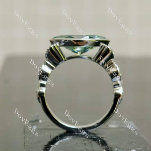 Marquise art deco east to west direction accident colored moissanite engagement ring|Doveggs
