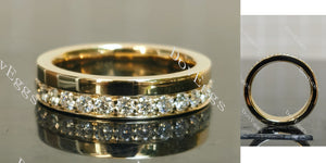 Round pave full eternity moissanite or lab grown diamond wedding band main view| Doveggs